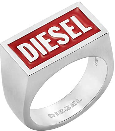 Diesel Ring Für Männer Ring, Länge: 20mm, Breite: 20.6mm, Höhe: 11.4mm Silberner Edelstahlring, DX1366040