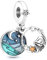 LaMenars Camping Night Sky Double Dangle Charm für Armbänder 925 Sterling Silber Bead Charms mit kubischem Happy Birthday Jubiläum Schmuck Geschenke für Frauen Mädchen Ehefrau