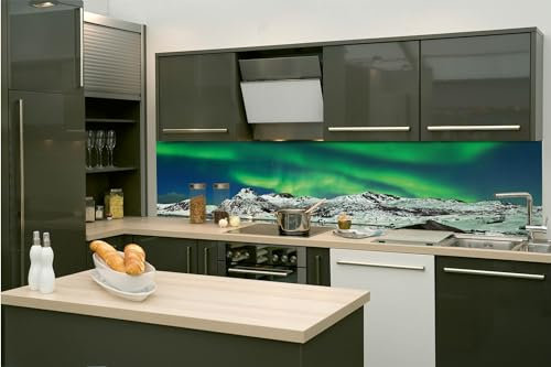 Dimex Küchenrückwand Folie Selbstklebend POLARLICHT 260 x 60 cm | Klebefolie - Dekofolie - Spritzschutz für Küche | Made in EU