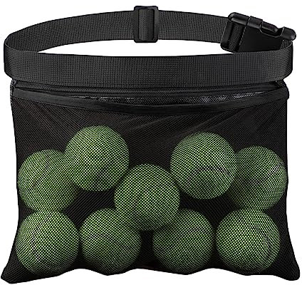 belupai Porta Palline da Tennis Porta Palline, Borsa da Cintura per Palline da Tennis in Rete Pickleball Borsa Porta Palline da Tennis, Accessori per Palline da Tennis Tasca per Gadget (Nero)
