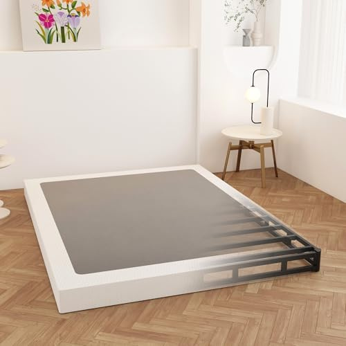 Maenizi 10,2 cm Boxspringbett für Queensize-Bett, robuster Metallboxspring-Bettboden, Matratzenfundament, einfache Montage, geräuschfrei, schwarz