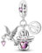 Parmuz Charm für Armband Halskette S925 Sterling Silber Glücksbringer für Frau Liebestier Gänseblümchen Charm Perlenanhänger Schmuck Geschenk