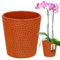 KOTARBAU® Blumentopf Dunkel Senffarben - Keramik Glasiert ⌀ 12 cm Höhe 15 cm - Orchideentopf, Pflanztopf Modern für Zimmerpflanzen