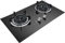 Gas Cooktop, 2 Burners Gas Hob, Black Tempered Glass Gas Cooktop, Built-In Gas Hob(Size:Natural gas)