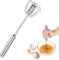 Egg Whisk, Semi-Automatic Whisk, Hand Push Whisk Blender, Stainless Steel Wire Whisk Hand Push Blender Mixer, Rotating Push Mixer Stirrer for Baking, Whisking, Beating, Mixer Milk,12 inch
