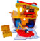 Disney Store Official - Donald Duck - Hausspielset - 12 Teile - 21,5 cm/8,5 - Lustiges Puppenhaus-Spielset für Kinder, mit Donald, Sofa, Boot, Goldbarren, Fernseher, Lattenzaun mit Briefkasten