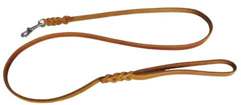 Hundeleine Schleppleine aus Fettleder 3m bis 10m, 6mm, Cognac, Jagd und Training, Mantrailing (5m)