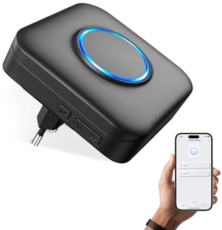 COTINSE WLAN Sonnette, Récepteur Unique, 0-110 DB, 32 Mélodies, Se Connecte au Téléphone, Reçoit des Notifications à Distance, Peut être Utilisé comme Extension de la Sonnette, Noir