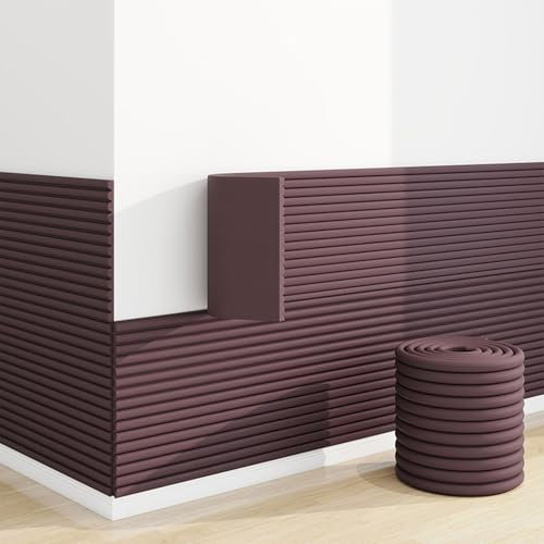 Aocet 7.9 x 78.7 Padded Wall Panels for Kids, Upholstered Wall Panels Self-Adhesive, Anti-collision Wall Padding Wall Cushion for Bedroom/Playroom/Headboard(Brown)