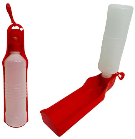 Dispenser di Acqua Portatile per Cani Bottiglia d’Acqua da Viaggio con Gancio Borraccia con Abbeveratoio Bottiglia con Ciotola per Cani Gatti Conigli Porcellini d'India Altri Animali 500ml Multicolore