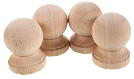TOBBOMEY Husillos De Barandilla De Madera Sin Terminar 4 Piezas Piezas De Columna Romana para Muebles Artesanales Remates De Escalera Vinotecas Y Decoración del Hogar