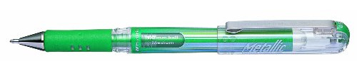 Pentel K230-MDO Hybrid Gel Metallic Grip DX Tintenroller mit pigmentierter Tinte, 12-er Packung, metallic-grün