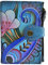 Anna by Anuschka Damen dames portemonnee echt leer Handgemaltes Original Kunstwerk, Denim Paisley Floral, Einheitsgröße EU