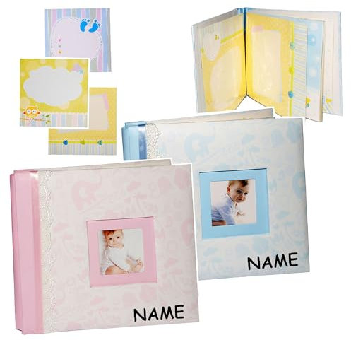 alles-meine.de GmbH Schraubalbum/Einsteckalbum/Fotoalbum - Baby - mit Foto ! - Mädchen - pink - incl. Name - mit 3-D Einsteckkarten/Scrapbooking - groß - Gebunden zum E..