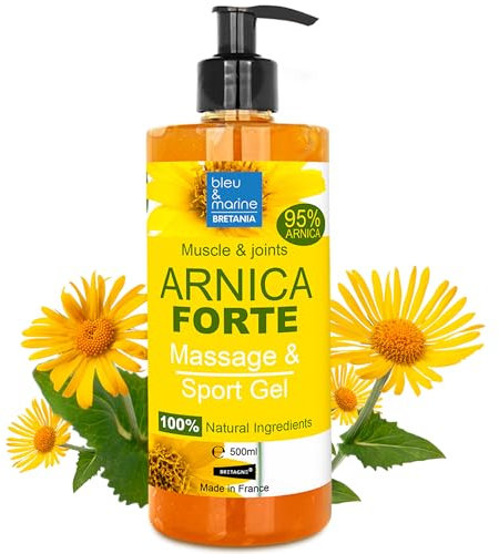 Gel de Árnica FORTE Concentrada 100% | Extracto de Arnica Ecológica | Masaje Muscular y Articular | Hidratación de la Piel | Confort en Piernas y Pies 500 g
