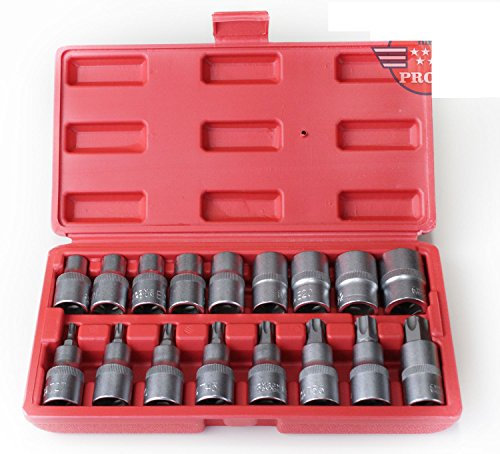 TORX Bitsatz Bitset Steckschlüssel Stecknüsse Nüsse 1/2 17tlg (BIT-NAS-17-FT)