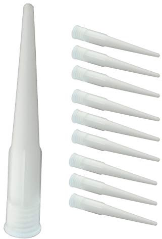 Kartuschenspitze 10 STÜCK Kartuschendüse für 310 ml Kartuschen, Grobgewinde für Silikon Acryl Kartuschen mit Schraubverschluss Ersatz Kartuschen Aufsatz Zubehör Fugen ziehen Werkzeug aus Kunststoff