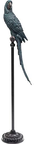 Kare Design Deko Figur Parrot Petrol, Blau/Grün/Schwarz, Große Dekoration, Wohnzimmer Statue, Exotisches Design, 116x23x25cm (H/B/T)