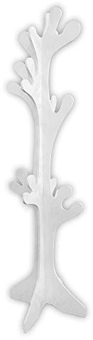 Lupia - Appendiabiti da Terra Albero White in Legno 40x170 cm, Bianco, 20 Ganci Arrotondati, Montaggio Facile, Design Shabby per Camera e Ingresso, Soggiorno, Ufficio