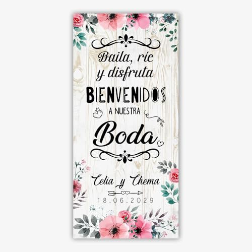 Decoración Boda | Cartel Boda Baila Flores | 70cm x 150cm