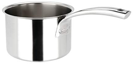 Sitram 711663, Casserole Saint-Germain en inox brillant qualité professionnelle D16 cm - tous feux dont induction - Manche ergonomique, marquage des volumes - fabrication française