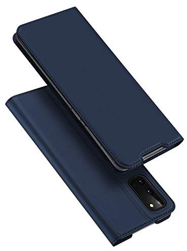 DUX DUCIS Hülle für Samsung Galaxy S20, Leder Klappbar Handyhülle Schutzhülle Tasche Case mit [Kartenfach] [Standfunktion] [Magnetisch] für Samsung Galaxy S20 (Blau)