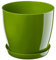 KADAX Élégant Pot de Fleurs, Pot à Plantes avec Soucoupe, Pot de Fleurs Rond, Pot de Fleurs en Plastique, Cache-Pot pour Fleurs, Pot de Fleurs Interieur Ø 20 cm Vert