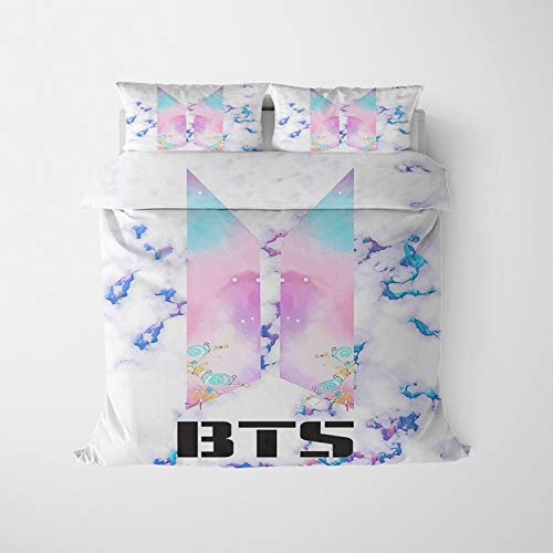 MMYANG KPOP BTS Bettwäsche-Set, 2/3-teilig, Kissenbezüge, BTS-geprüft, 3D-Bettwäsche, super weich und bequem, BTS Bettwäsche-Set (Stil 7,135 x 200 cm)