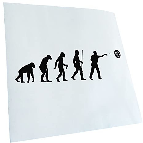 Kiwistar - Autoaufkleber - Darts Bullseye Evolution - schwarz - 24x7cm - Heckscheibe Auto Aufkleber wetterfest für Kfz LKW Mofa Truck - Sticker außen selbstklebend Tuning Zubehör für Fenster Fahrzeug