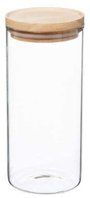 univers decor - Bocaux de conservation en verre et bois couvercle hermétique Atmosphera (Bocaux de conservation couvercle hermétique, 1.3 Litre : 9.7 x 22 cm)