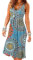 Yming Frauen Schulterfrei Strandkleid Basic Kleid Casual Knielangkleid Große Größe Blauer Jahresring XXXL