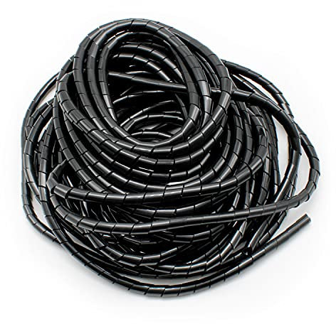 TIANLIN Kabelschlauch, Insgesamt 16m Organizer Kabelkanal Kabelhülle Schutz, Spirale Wickeln Kabel Tidy Organisator Kabel, für Computer Kabel, Auto Kabel (Durchmesser 10mm, schwarz)