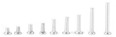 Flache Senkkopf-Aluminium-Vollnieten, M2.5 Flachkopf-Aluminiumnieten Flachkopf-Vollnieten 3mm-20mm Länge 450 Stück