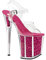 20Cm/7.87In Tacco A Spillo Scarpe con Tacco Alto da Donna Sandali Sexy in Cristallo Donna Open Toe Pole Dance Party Scarpe da Ballo da Sera Plus Size Pompe da Uomo,Rosa,37 EU