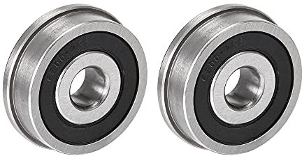 sourcing map 2 Stück F6300-2RS Flanschkugellager Kugellager 10x35x11mm doppelt abgedichtete Chromstahllager