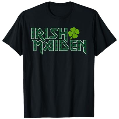 Irish Maiden - Plaid Heavy Metal Parodie St Patrick's Day T-Shirt