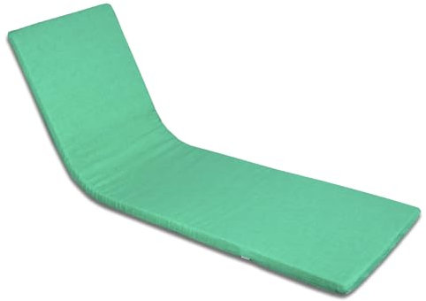 MERCURY TEXTIL- Cojín para Tumbona Estampado o Liso de Exterior o Interior, Cómodo, Lavable y Elegante. Ideal para Jardín, Piscina, Playa, Terraza y Balcón. (180x50cm, Verde)