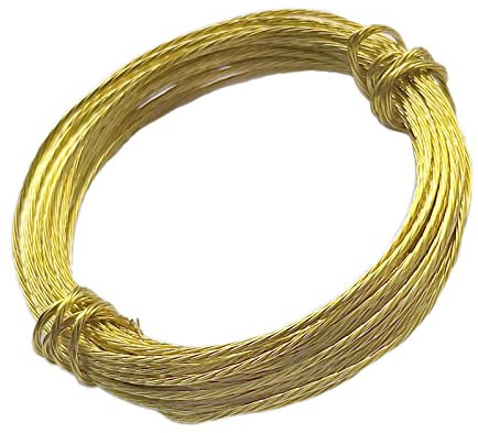 QUERGO Brass Picture Frame Wire, Picture Hanging Wire, 3.5 Metres (11.5 feet), 6kg (13lb) Breakweight