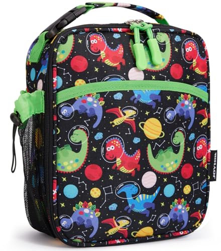 JOYHILL Kids Lunch Box, Insulated Lunch Bag for Teen Girl Boy, Lunch Boxes for Kids with Water Bottle Holder for School, Cute Lunchbox Kawaii Small Lunch Tote Toddler Dinosaur