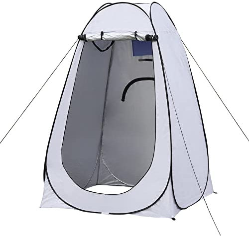 TUKAILAI Camping Toilettenzelt Duschzelt Pop Up Umkleidezelt Privatsphäre Toilette Umkleidekabine Lagerzelt Mobile Outdoor WC Zelt für Camping & Beach, mit Tragetasche 150 x 150 x 190 cm Grau