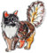 DOWAY Broche chat en émail à motif floral pour femme, Émail, Grès