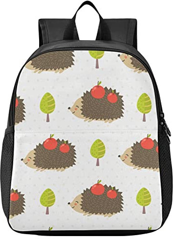 Naanle Kinder Rucksack für Mädchen Jungen Niedlich Igel Rucksäcke Kleinkind Reisetasche Baby Rucksack für Vorschule, Schwarz , M