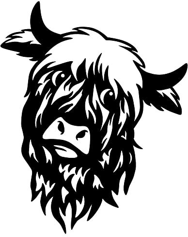 myrockshirt Highland Cattle Kuh Rind in 15 cm Aufkleber Sticker Autoaufkleber Tuning Freie Farbwahl