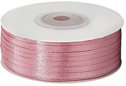 POPOYU Satinband 3mm Rosa,Rosa Band 3mm Natur,91m Dünn Geschenkband,Geschenkband und Schleifen für Geschenkverpackungen,Bastelarbeiten,Haare,Ostern,Weihnachten,Hochzeit,Luftballons