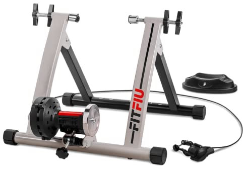 Fitfiu Fitness ROB-15 - Bike Trainer Pieghevole per Allenamento Indoor, con regolatore di Resistenza a 6 Livelli e Supporto per Ruote, Bike Trainer Compatibile con Ruote da 26 a 29''