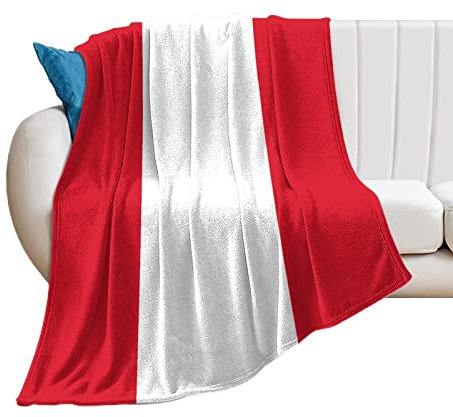 Peru-Nationalflagge, Decke, Peru, Überwurf, Plüsch, superweich, warm, Flanell, Decke für Couch, Bett, Sofa, Stuhl, Geschenk für Freunde, Familie, Lehrer, 102 x 127 cm