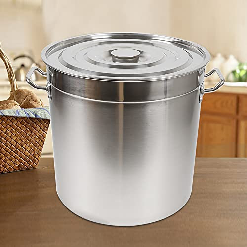 50L/70L Kochtopf mit Deckel Suppentopf Edelstahl Kopftopf Mit Deckel Hochglanzpolierte Oberfläche Dicke 3CM Multifunktionaler Edelstahl-Kochtopf (50L)