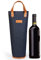Kato Tirrinia Wine Cooler Picnic Bag, Single Bottle Wine Carrier Insulated, Padded Thermal Wine Tote Bag for Beach, Wine Lover, Dark Blue
