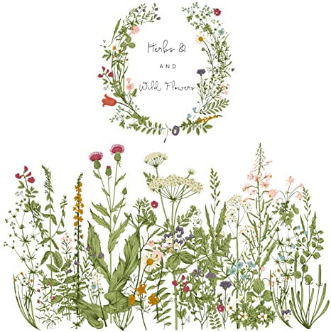 Imtrub Pflanzen-Wandaufkleber,Pflanzen-Blumenkranz-Wandaufkleber - Peel and Stick Decals Rustikale Wandkunst Wandbilder Blumenaufkleber Boho Blätter Wandaufkleber für Wohnzimmer