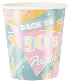 Party Pro 91390G, Sachet de 8 Gobelets années 90